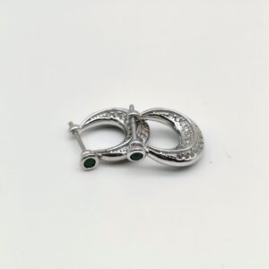 Emerald Halo Hoop Earrings