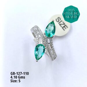 Emerald Teardrop Elegance Ring