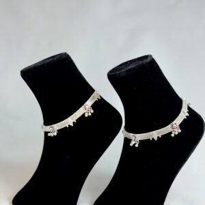 Silver Elegance Heavy Anklets