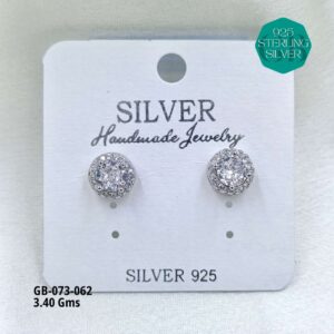 Celeste Halo Sterling Silver Stud Earrings