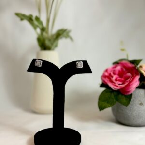 Italian Shine Square Silver Studs