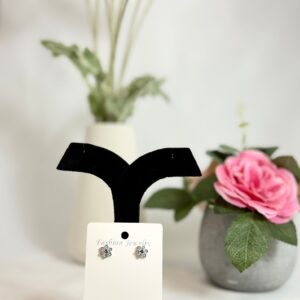 Royal Blossom Green Silver Earrings