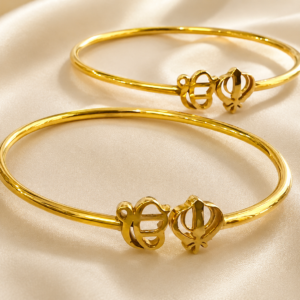 ✨ Elegant Pure Silver Bangles with Gold Plating ✨